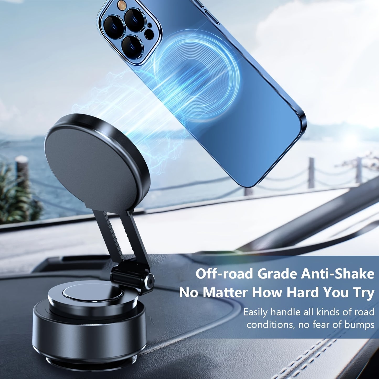 Upgraded Magnetic Phone Holder with 360° Rotation & Retractable Design - Strong Suction Cup, Adjustable Wall Mount for Car, Gym, Desk Car Phone Holder