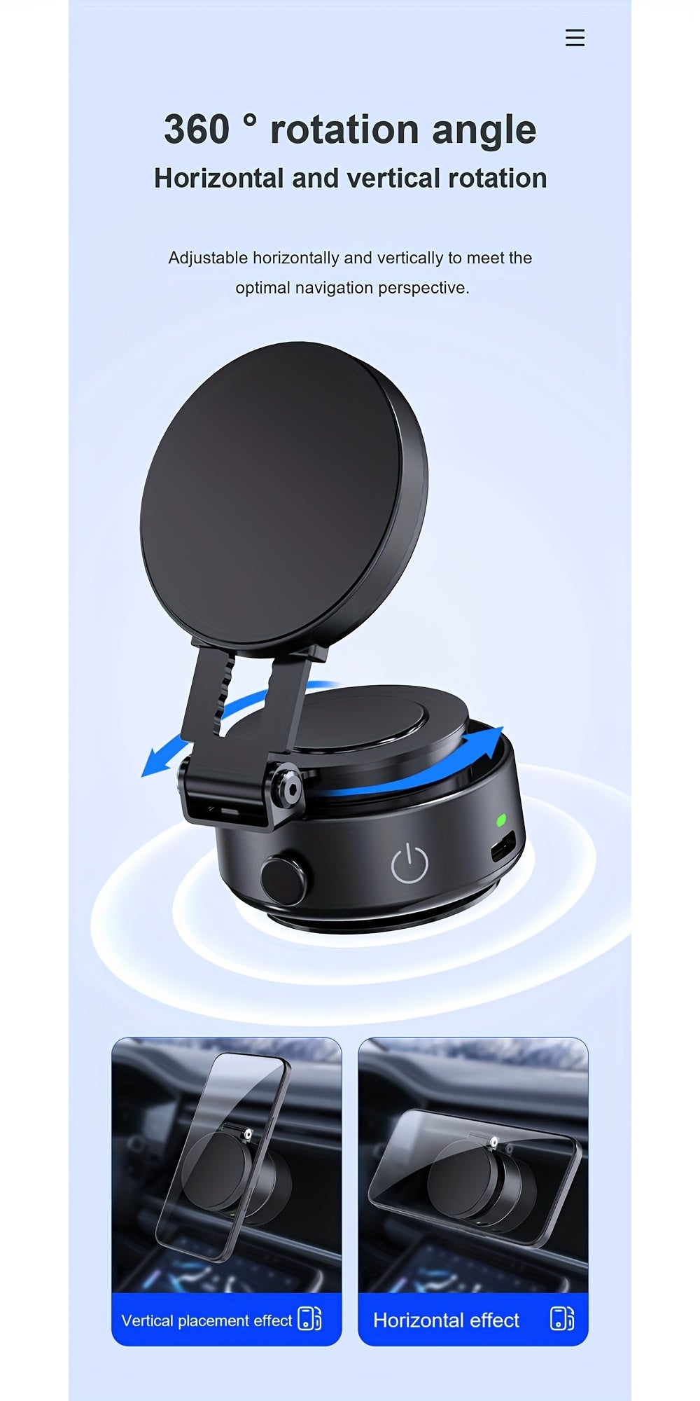 Upgraded Magnetic Phone Holder with 360° Rotation & Retractable Design - Strong Suction Cup, Adjustable Wall Mount for Car, Gym, Desk Car Phone Holder