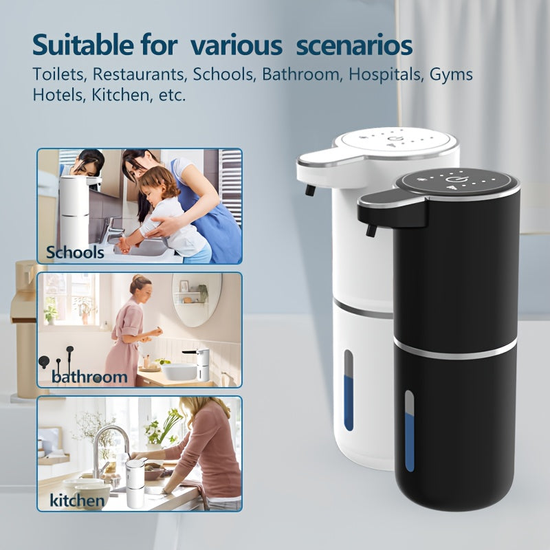 380ml Automatic Soap Dispenser with Touch Sensor - -Powered Wall-Mounted Hand Soap Dispenser, Battery, 1.5A Fast Charging