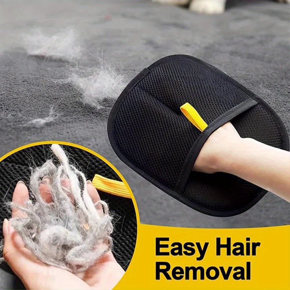 4pcs Cat Hair Removal Gloves - Dual Brush Design, Easy Hair and Fuzz Removal, Ergonomic Pet Grooming Gloves for Cat Owners, Durable & Easy-Clean Home Cleaning Tool, Adjustable Fit Dog Hair Removal Gloves