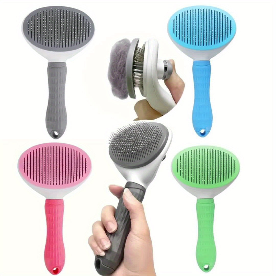 New Shedding Brush For Dogs and Cats, Self Cleaning Pet Brush For Grooming Long Short Haired Dogs and Cats.