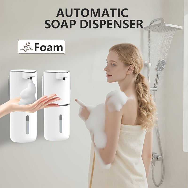 380ml Automatic Soap Dispenser with Touch Sensor - -Powered Wall-Mounted Hand Soap Dispenser, Battery, 1.5A Fast Charging